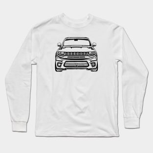 Cherokee Trackhawk Front View Sketch Art Long Sleeve T-Shirt